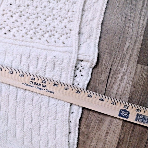 Vintage TWH White Crochet Open Knit Pullover Sweater Women's Medium Made‎ in USA - Picture 7 of 7